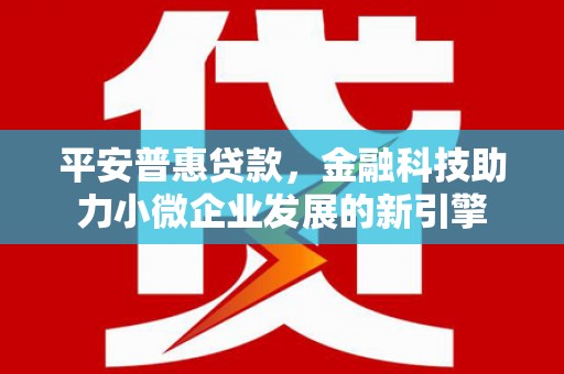 里港平安普惠贷款，金融科技助力小微企业发展的新引擎