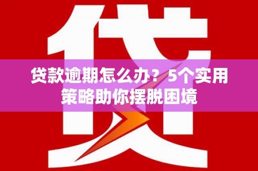 里港贷款逾期怎么办？5个实用策略助你摆脱困境