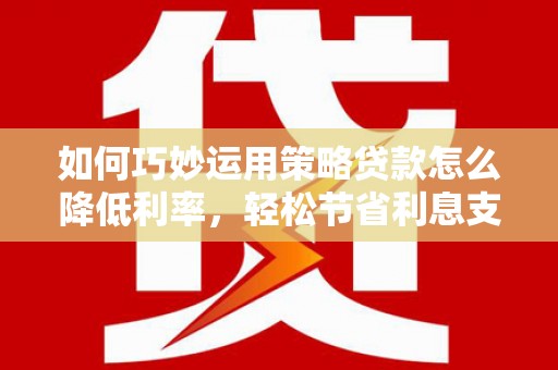 里港如何巧妙运用策略贷款怎么降低利率，轻松节省利息支出