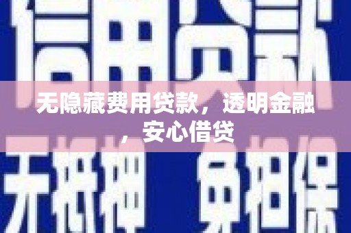里港无隐藏费用贷款，透明金融，安心借贷