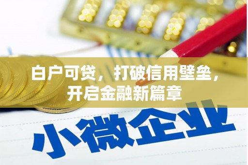 里港白户可贷，打破信用壁垒，开启金融新篇章