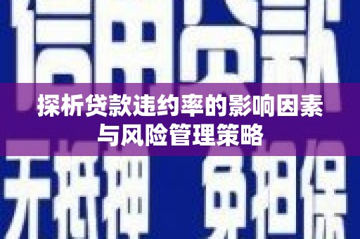 里港探析贷款违约率的影响因素与风险管理策略