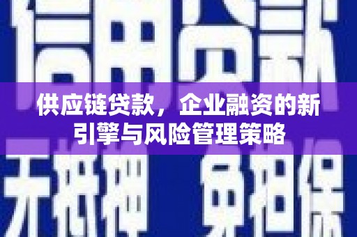 里港供应链贷款，企业融资的新引擎与风险管理策略