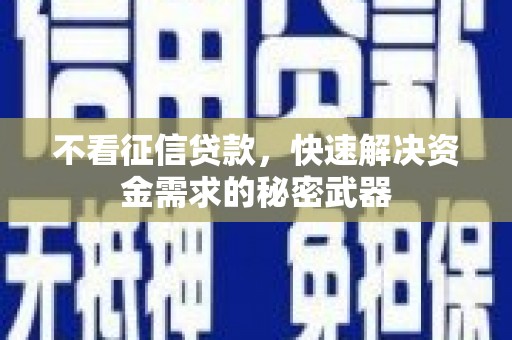里港不看征信贷款，快速解决资金需求的秘密武器