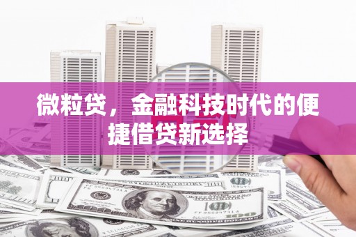 里港微粒贷，金融科技时代的便捷借贷新选择