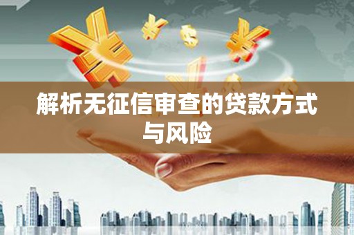 里港解析无征信审查的贷款方式与风险