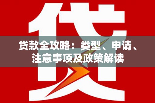 里港贷款全攻略：类型、申请、注意事项及政策解读